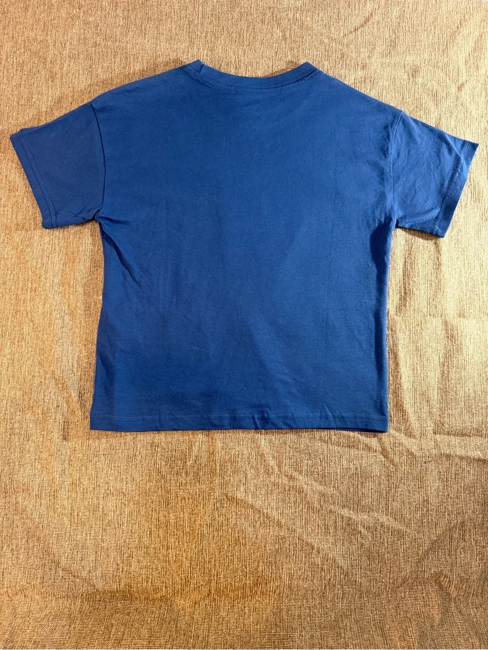 Nike Blue Graphic Basketball Tee with Purple Accents Boys Sz Small